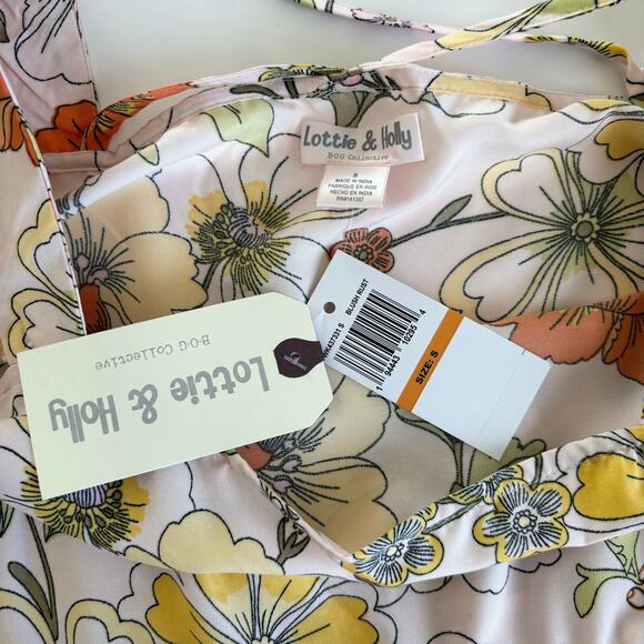 BOG Collective Lottie & Holly Blush & Rust Fit and Flare Tiered Mini Dress Small - Picture 4 of 8